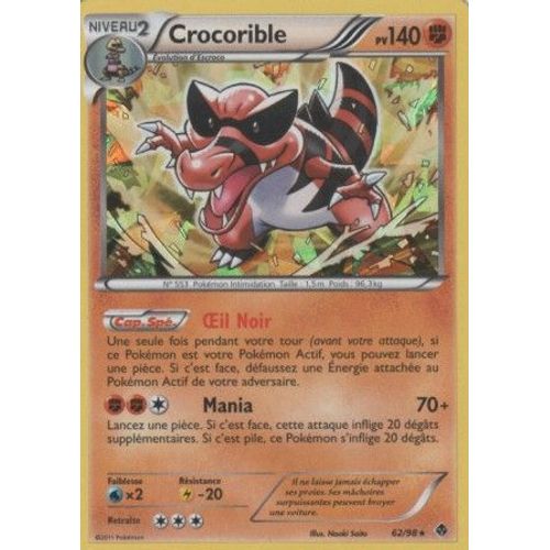 Carte Pokémon "Crocorible" Pv140 Holo 62/98
