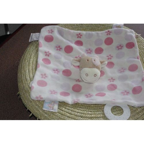 Doudou Plat Vache Et Anneau De Dentition