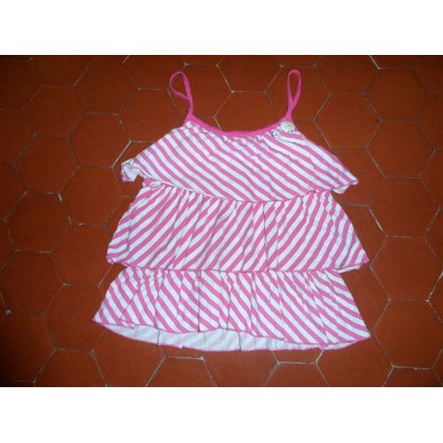 Caraco Jersey Coton Rayé Fuchsia Et Blanc Zara Kids