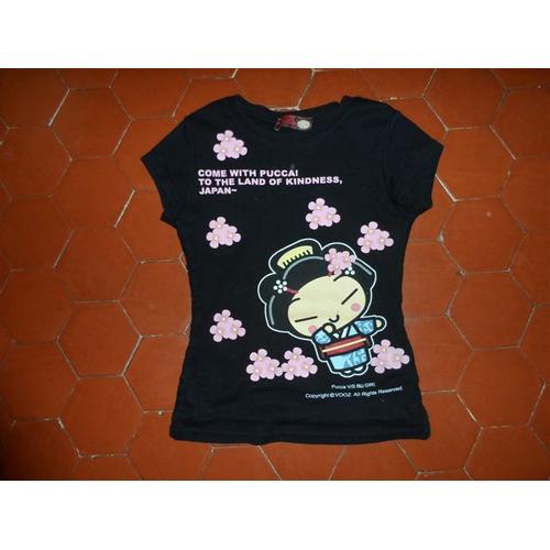 T-Shirt Coton Noir Pucca