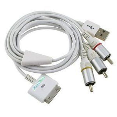 Câble USB AV pour iPhone, iPod & iPad 1.4m (Blanc)