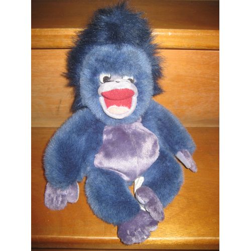 Doudou Peluche Gorille Violet Bleu Disney 29 Cm