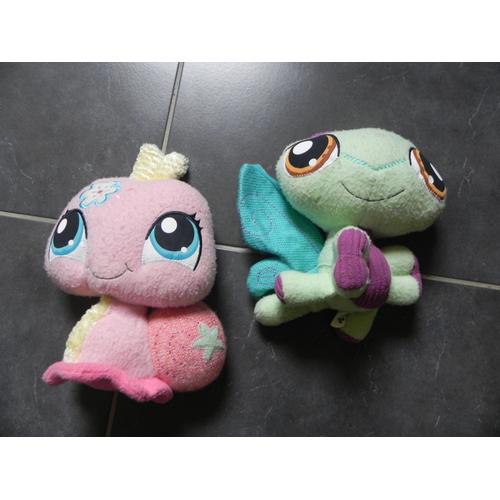 Peluches Petshop Escargot Rose Et Papillon Vert