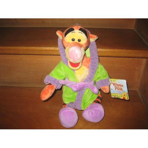 Doudou Peluche Tigre Tigrou Disney Nicotoy Jaune Orange Noir Peignoir Vert Violet 37 Cm