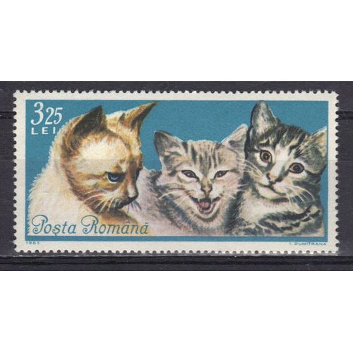 Roumanie 1965 : Chat - Timbre Neuf ** Cote 4,60 