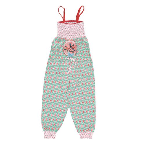 Mim-Pi Combi Pantalon Oiseau Vert 3 4 5 6 7 8 9ans Été 2013 Green Jumpsuit Bird 98 - 128 Neuf