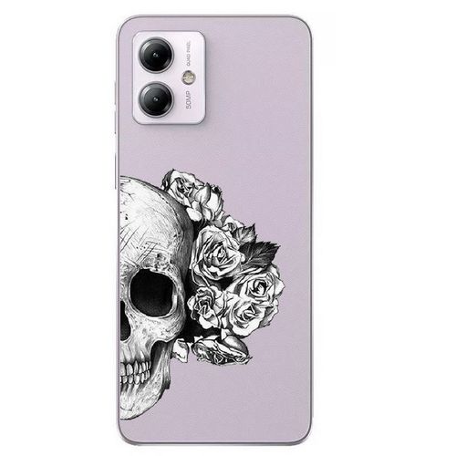 Coque Pour Moto G84 5g Mort Fleur Noir