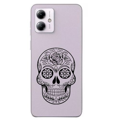 Coque Pour Moto G84 5g Mort Noir Mexicaine Calavera