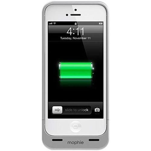 Mophie Juice Pack Helium - Batterie Externe Li-Pol 1500 Mah - Sur Le Câble : Micro-Usb - Argent Métallisé - Pour Apple Iphone 5, 5s