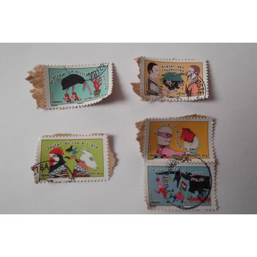 Lot De 5 Timbres Philoposte Houdart