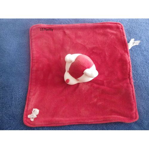 Doudou Carré Plat Tim Pouce Ours,Blaireau  Rouge