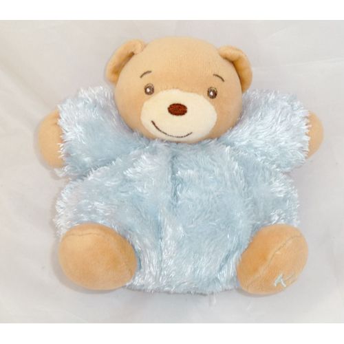 Kaloo - Adorable Doudou Ours Bleu Gris Boule - Fourrure - 16 Cm