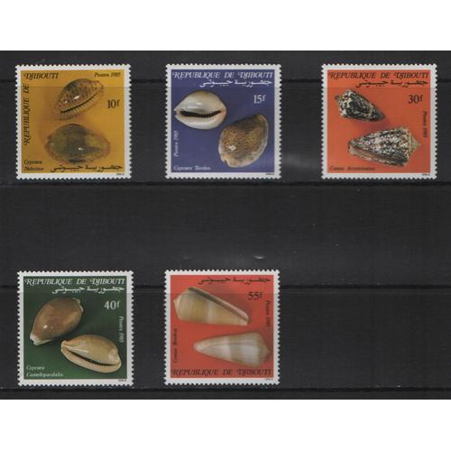 République De Djibouti, Timbres-Poste Y & T N° 609 À 613, 1985 - Faune, Coquillages
