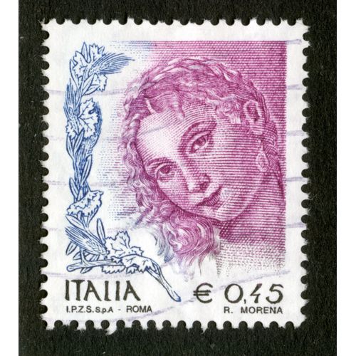 Timbre Oblitéré Italia, E 0.45