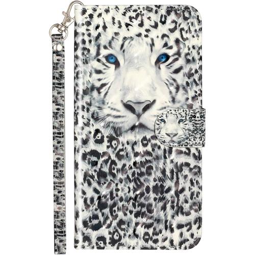 Cuir Coque Pour Samsung Galaxy S7 Antichoc Avec Support Clapet Design Silicone Animal Motif Dr?Le Etui Bumper 360 Kickstand Case Cover Housse Fille Femme Homme Portefeuille - Leopard