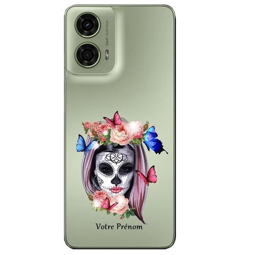 Coque Pour Moto G73 5g Mort Calavera Fleur Mexicaine