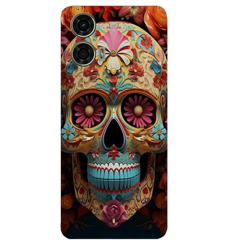 Coque Pour Moto G73 5g Mort Mexicaine 1 Et Fleur