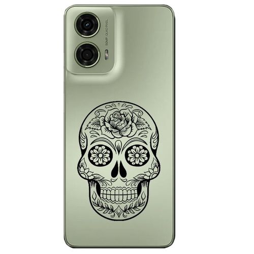 Coque Pour Moto G73 5g Mort Noir Mexicaine Calavera