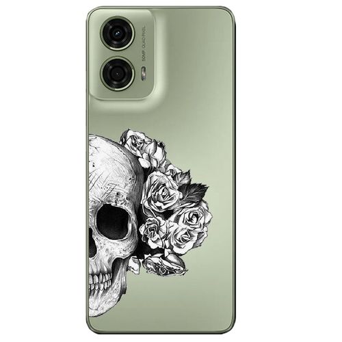 Coque Pour Moto G73 5g Mort Fleur Noir