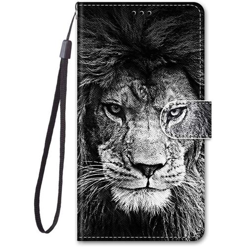 Cuir Coque Pour Xiaomi Redmi Note 11 Pro Plus 5g Antichoc Avec Support Clapet Design Silicone Animal Motif Drole Bumper Kickstand Case Cover Housse Fille Femme Homme Portefeuille Lion