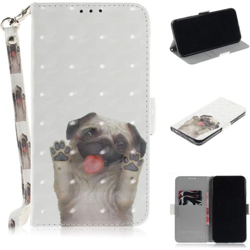Cuir Coque Pour Iphone 5/5s/Se 2016 Antichoc Avec Support Clapet Design Silicone Animal Motif Dr?Le Etui Bumper 360 Kickstand Case Cover Housse Fille Femme Homme Portefeuille - Chien