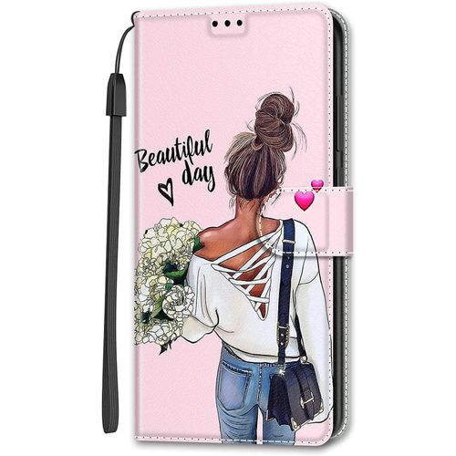 Cuir Coque Pour Xiaomi Redmi Note 9t Antichoc Avec Support Clapet Design Silicone Animal Motif Dr?Le Etui Bumper Kickstand Case Cover Housse Fille Femme Homme Portefeuille - Fille