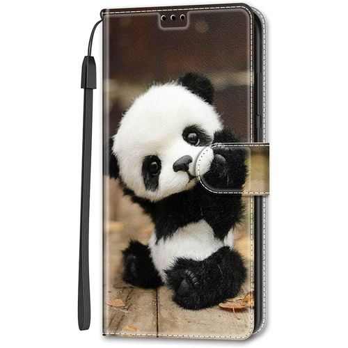 Cuir Coque Pour Xiaomi Redmi Note 9t Antichoc Avec Support Clapet Design Silicone Animal Motif Dr?Le Etui Bumper Kickstand Case Cover Housse Fille Femme Homme Portefeuille - Panda