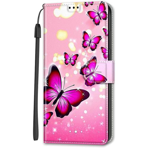 Cuir Coque Pour Xiaomi Redmi Note 9t Antichoc Avec Support Clapet Design Silicone Animal Motif Dr?Le Etui Bumper Kickstand Case Cover Housse Fille Femme Homme Portefeuille - Rose