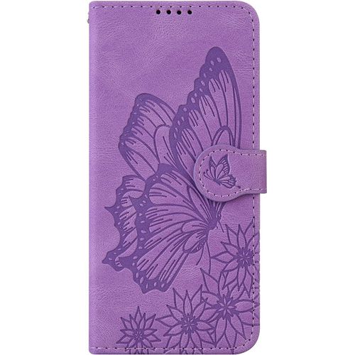 Cuir Coque Pour Iphone 6 Plus/6s Plus/7 Plus/8 Plus Antichoc Avec Support Clapet Design Silicone Papillon Motif Dr?Le Bumper Kickstand Case Cover Housse Fille Femme Homme Portefeuille - Mauve