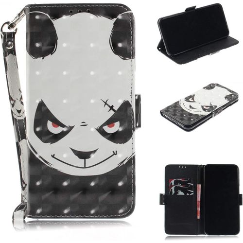 Cuir Coque Pour Iphone 5/5s/Se 2016 Antichoc Avec Support Clapet Design Silicone Animal Motif Dr?Le Etui Bumper 360 Kickstand Case Cover Housse Fille Femme Homme Portefeuille - Panda