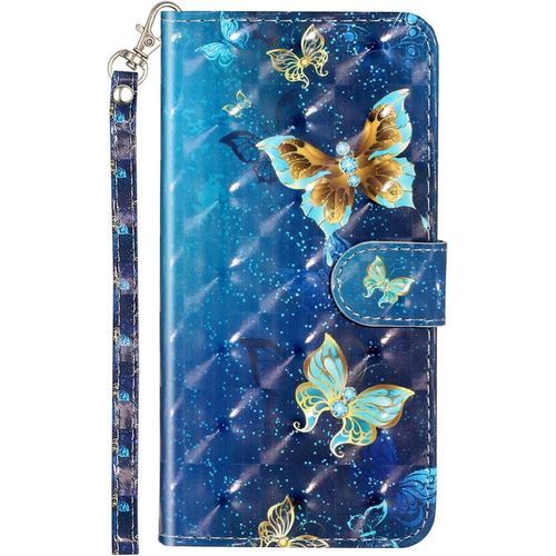 Cuir Coque Pour Samsung Galaxy S9 Antichoc Avec Support Clapet Design Silicone Animal Motif Dr?Le Etui Bumper 360 Kickstand Case Cover Housse Fille Femme Homme Portefeuille - Papillon