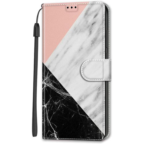 Cuir Coque Pour Samsung Galaxy A5 2017 Antichoc Avec Support Clapet Design Silicone Animal Motif Dr?Le Etui Bumper Kickstand Case Cover Housse Fille Femme Homme Portefeuille - Marbre Rose