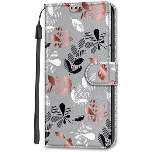 Cuir Coque Pour Huawei P8 Lite 2017 Antichoc Avec Support Clapet Design Silicone Animal Motif Dr?Le Etui Bumper Kickstand Case Cover Housse Fille Femme Homme Portefeuille - Gris