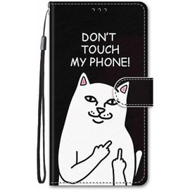 Coque Pour Honor 90 Lite 5g Cuir Antichoc Avec Support Clapet Design Silicone Motif Dr?Le Etui Bumper Kickstand Case Cover Housse Fille Femme Homme Portefeuille - Dont Touch My Phone