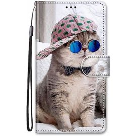Coque Pour Honor 90 Lite 5g Cuir Antichoc Avec Support Clapet Design Silicone Motif Dr?Le Etui Bumper Kickstand Case Cover Housse Fille Femme Homme Portefeuille - Chat