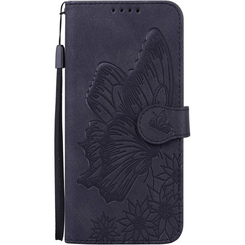 Cuir Coque Pour Google Pixel 4a 5g Antichoc Avec Support Clapet Design Silicone Papillon Motif Dr?Le Etui Bumper 360 Kickstand Case Cover Housse Fille Femme Homme Portefeuille - Noir