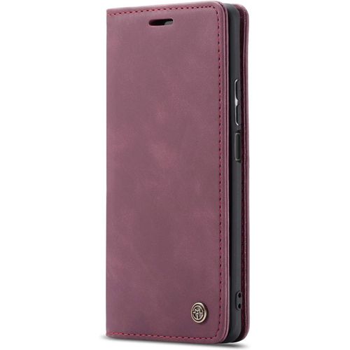 Coque Compatible Avec Iphone 5/5s/Se,Coque Rabat Cuir Avec Magnetique,Housse Protection Portefeuille Etui Cartes Stand Fonction (Rouge)