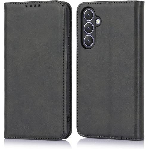 Coque Samsung Galaxy A34 5g Flip Portefeuille Etui En Cuir 3 Fentes Fonction Support Fermeture Magnetique Protection Housse Etui Rabat Pour Samsung Galaxy A34 5g Noir