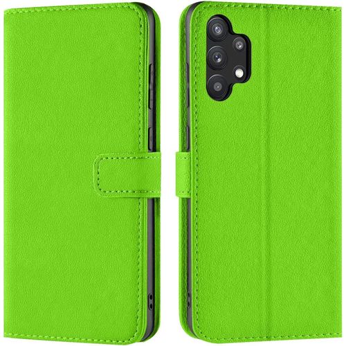 Coque Pour Samsung Galaxy A13 4g, Housse Portefeuille Pour Samsung A13 4g Etui En Cuir Synthetique Fonction Stand Case, Vert