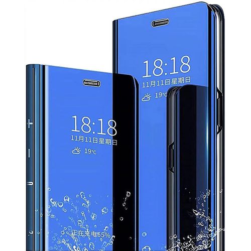 Coque Pour Honor X6 / Honor X8 5g / Honor 70 Lite, Elegant Mirror Standing Flip Etanche Ultra Mince Antichoc Anti-Rayures Coque Etui Housse - Bleu