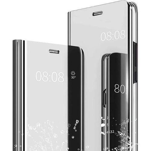 Coque Compatible Avec Honor X8 5g / Honor X6, Case Cuir Etui Flip Clair Anti-Empreintes Makeup Housse Avec Fonction Stand. Argent