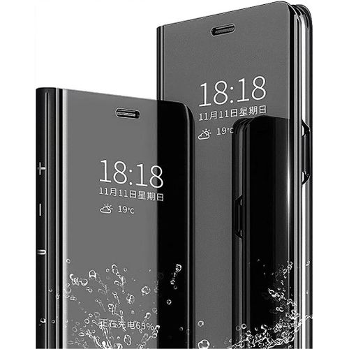Coque Pour Honor X6 / Honor X8 5g / Honor 70 Lite, Elegant Mirror Standing Flip Etanche Ultra Mince Antichoc Anti-Rayures Coque Etui Housse - Noir