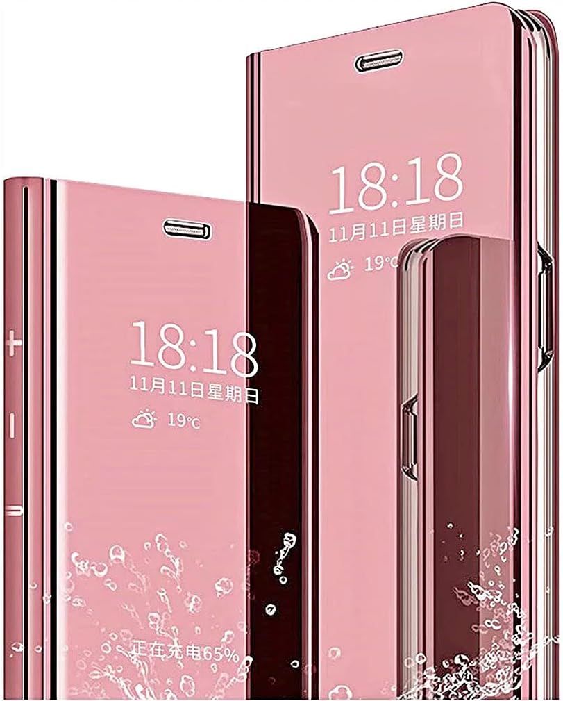 Coque Pour Honor X6 / Honor X8 5g / Honor 70 Lite, Elegant Mirror Standing Flip Etanche Ultra Mince Antichoc Anti-Rayures Coque Etui Housse - Or Rose