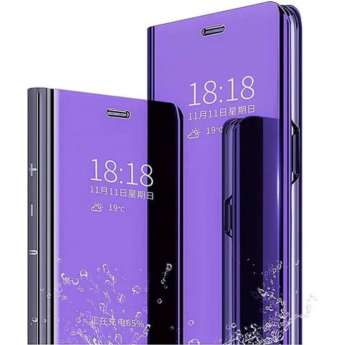 Coque Pour Honor X6 / Honor X8 5g / Honor 70 Lite, Elegant Mirror Standing Flip Etanche Ultra Mince Antichoc Anti-Rayures Coque Etui Housse - Bleu Violet