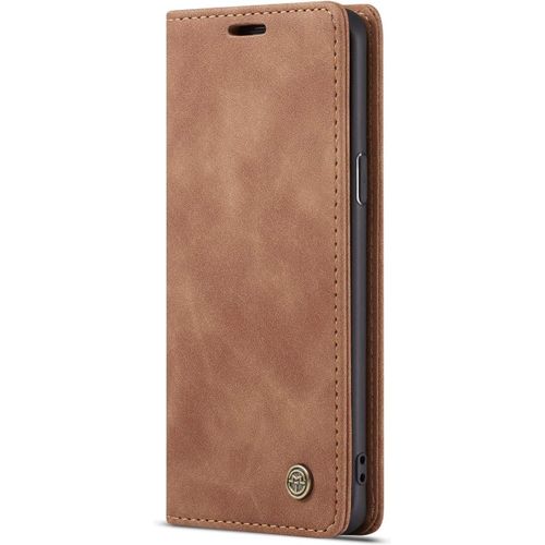 Coque Compatible Avec Samsung Galaxy S9,Coque Rabat Cuir Avec Magnetique,Housse Protection Portefeuille Etui Cartes Stand Fonction (Brun)
