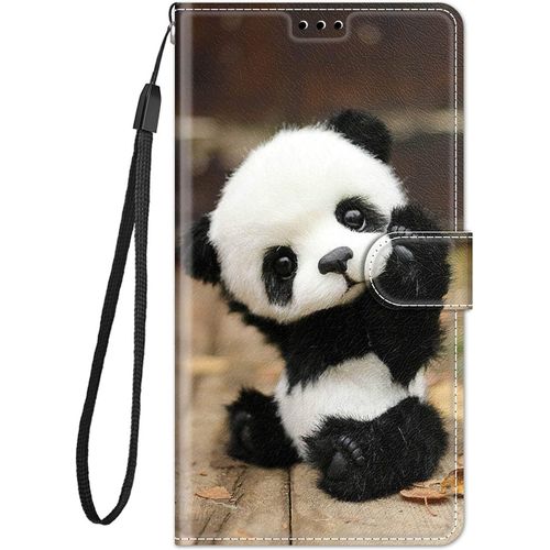 Coque Compatible Pour Huawei Honor X8 5g/Honor X6/Honor 70 Lite Etui Silicone Pu Cuir Magnetique Clapet A Rabat Support Motif Dr?Le Portefeuille Kickstand Bumper Housse Cover, Panda