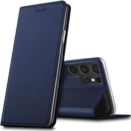 Etui Pour Samsung Galaxy S22 Ultra, Coque Pochette Portefeuille Pour Housse Samsung S22 Ultra 5g Avec Magnetique Fonction Wallet - Bleu