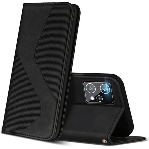 Coque Pour Realme 9 4g / Realme 9 Pro+ 5g, Premium Etui Housse En Cuir De Protection Avec [Emplacements Cartes], Clapet Folio Portefeuille Pour Realme 9 4g / Realme 9 Pro Plus 5g (Noir)