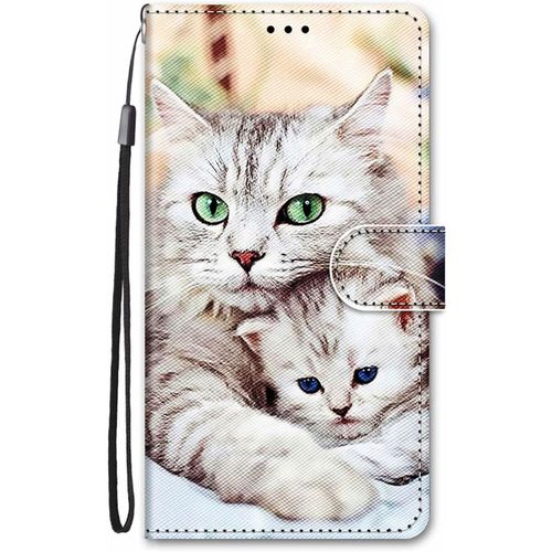 Coque Pour Honor X6 / Honor X8 5g / Honor 70 Lite Cuir Antichoc Avec Support Clapet Design Silicone Motif Dr?Le Etui Bumper Kickstand Case Cover Housse Fille Femme Homme Portefeuille - Chat