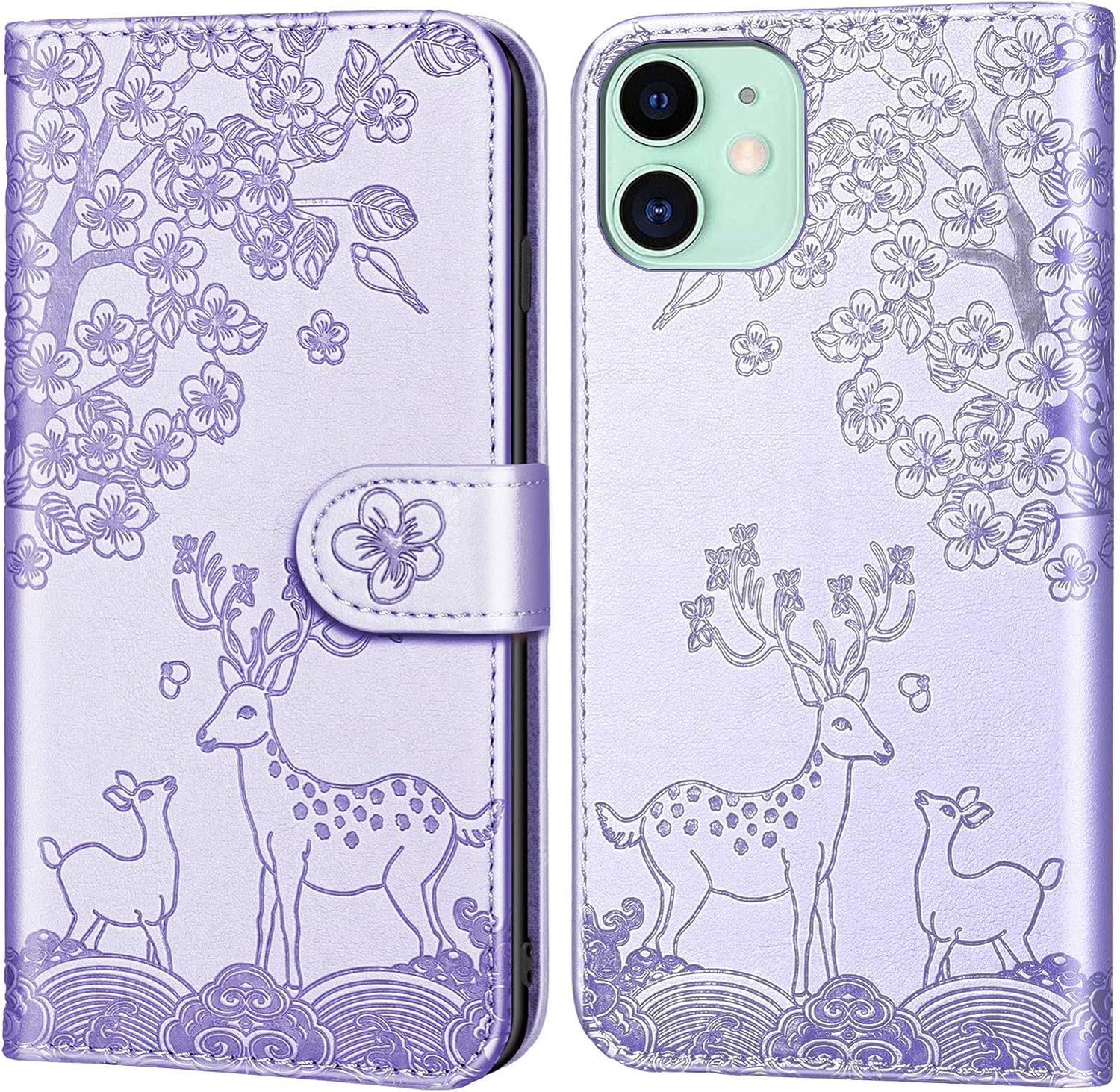 Coque Pour Iphone 12 Mini, Fleur Cerf Sika Animaux Motif Etu... - 2